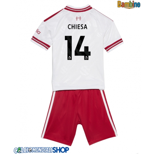 Maglie da calcio Liverpool Federico Chiesa #14 Seconda Maglia Bambino 2026-27 Manica Corta + Pantaloni corti)